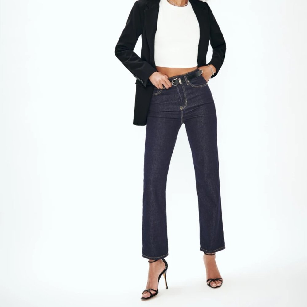 Reformation Cynthia High Rise Straight Jeans in Rinse